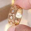 2026 European and American New Light Luxury Retro Hollow Carved Ring with Micro Inlaid Zircon Exquisite Wide Version Jewelry