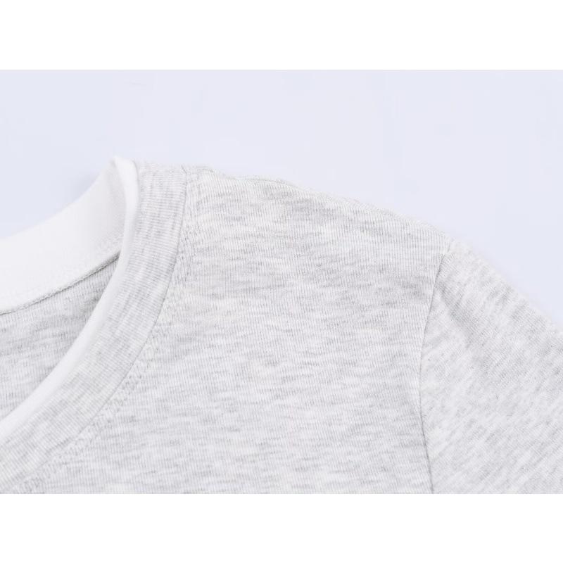 European & American Style Double-Layer Color Block Long-Sleeve T-shirt - Autumn/Winter 2025