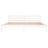 Solid Wood Bed Pine 200 x 200 cm White