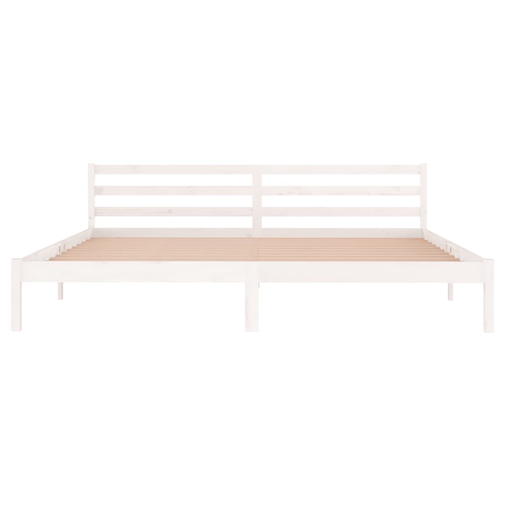 Solid Wood Bed Pine 200 x 200 cm White