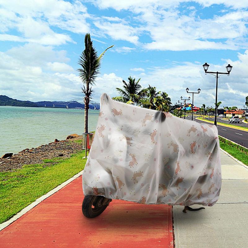 Motorcycle Rain Cover Scooter Rain Cover Outdoor Motorcycle Cover Sun Outdoor Protection Scooter Shelter Cute Cartoon Pattern