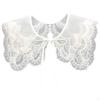 Perfect Match 28Gd Detachable Half Shirt False Fake Collar Embroidery Neck Ruff Shawl Dickey Mini Cape Lace-Up Ribbon Necklace Short Capelet