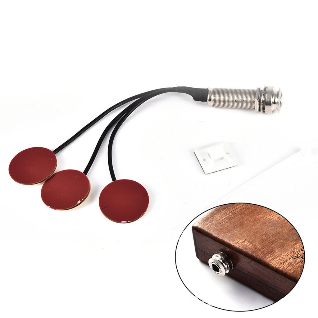 Kalimba Thumb Piano Pickup Piezo Transducer with Endpin Jack Contact with 6.35mm End Pin Jack for Thumb Piano Kalimba