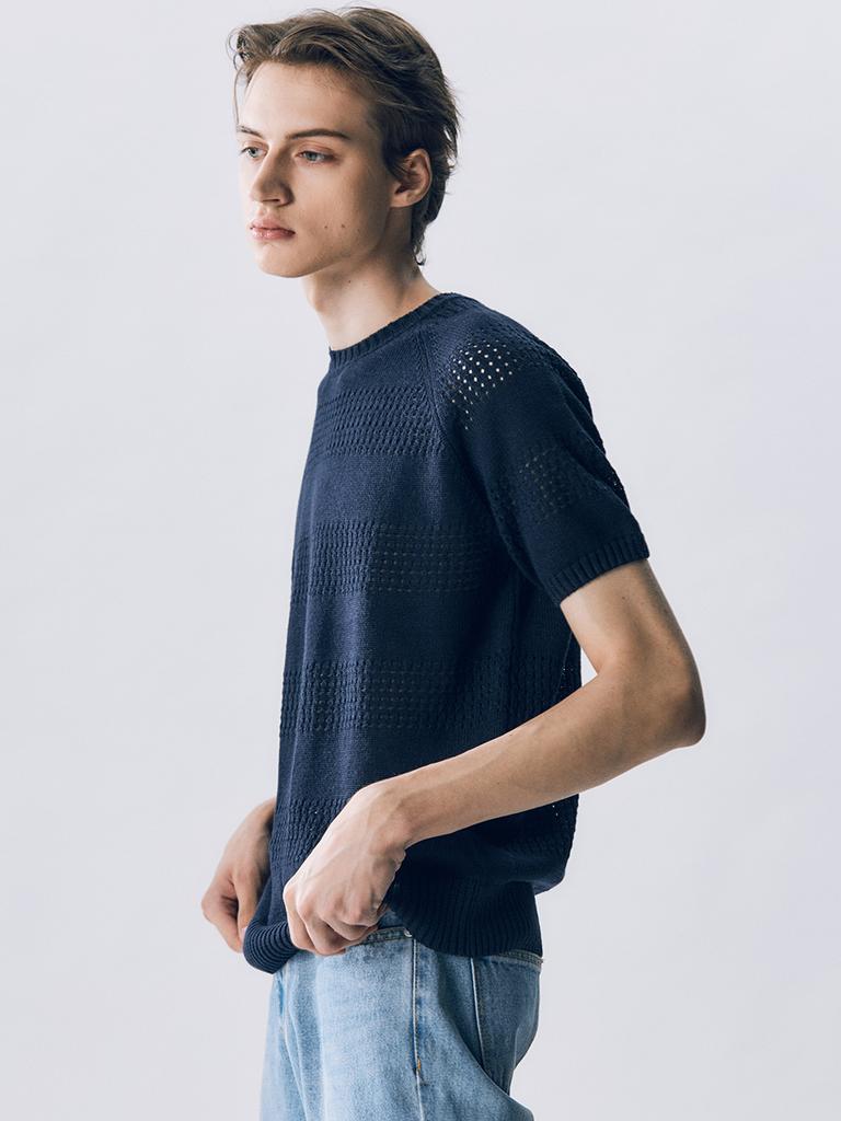 EDWARDMAX Morina Short Sleeve Knitwear Navy
