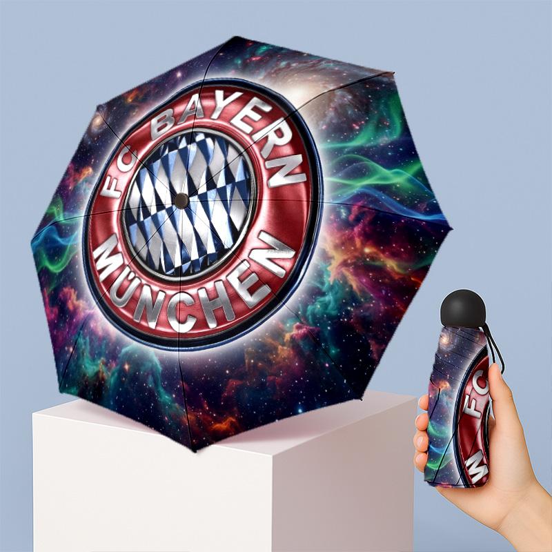 Ombrello Pieghevole Compatto Bayern Monaco con Stampa Mini 5 Pieghe 8 Stecche Antivento Impermeabile Leggero Portatile