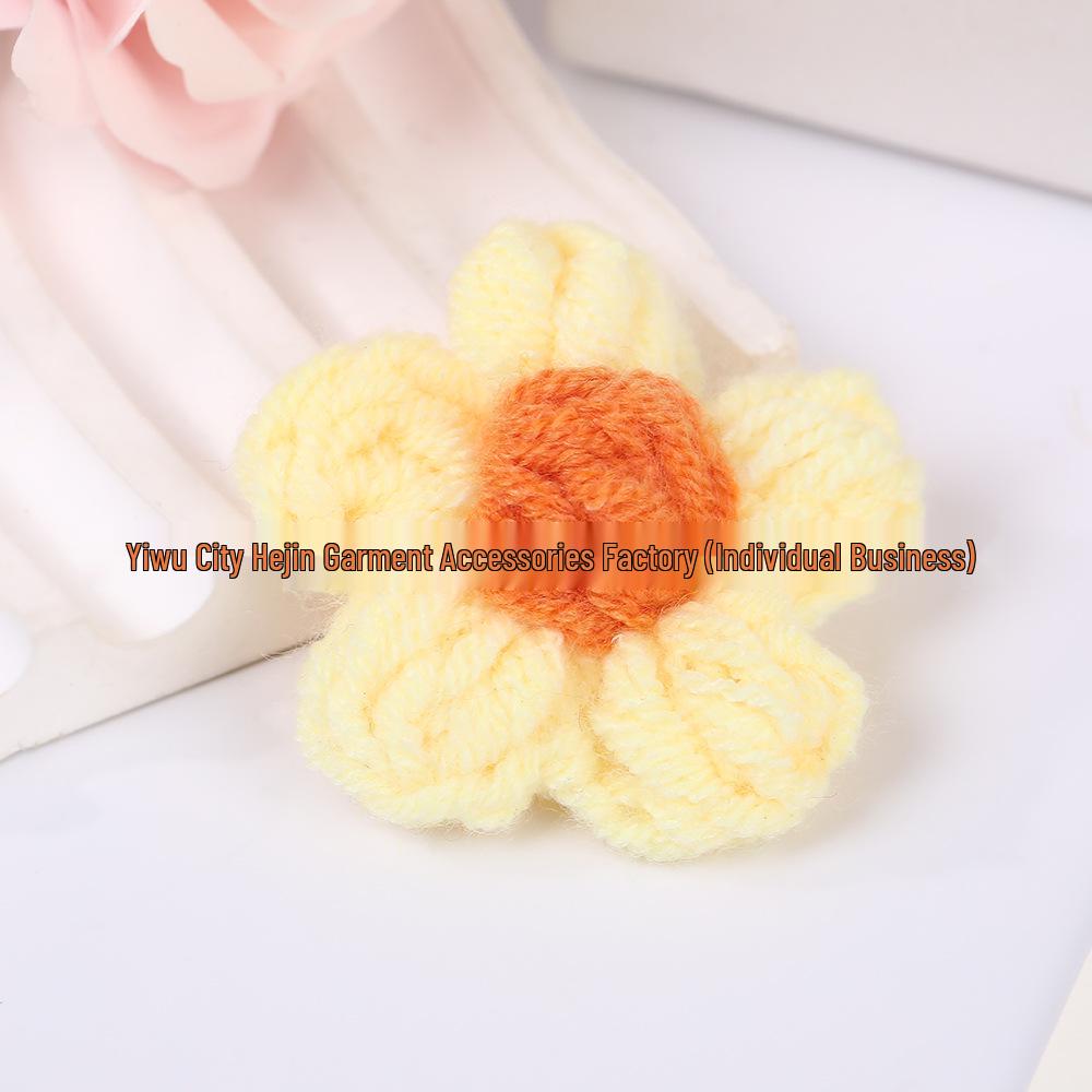 DIY Yarn Flowers: Handmade Knitted Crochet Puff Flower Accessories for Teacher's Day