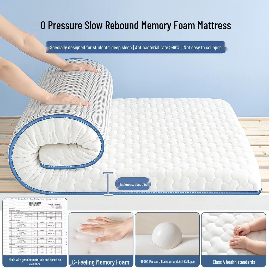 Soft Memory Foam Mattress Topper for Students - Single 90x190, Ideal for Dorms & Boarding