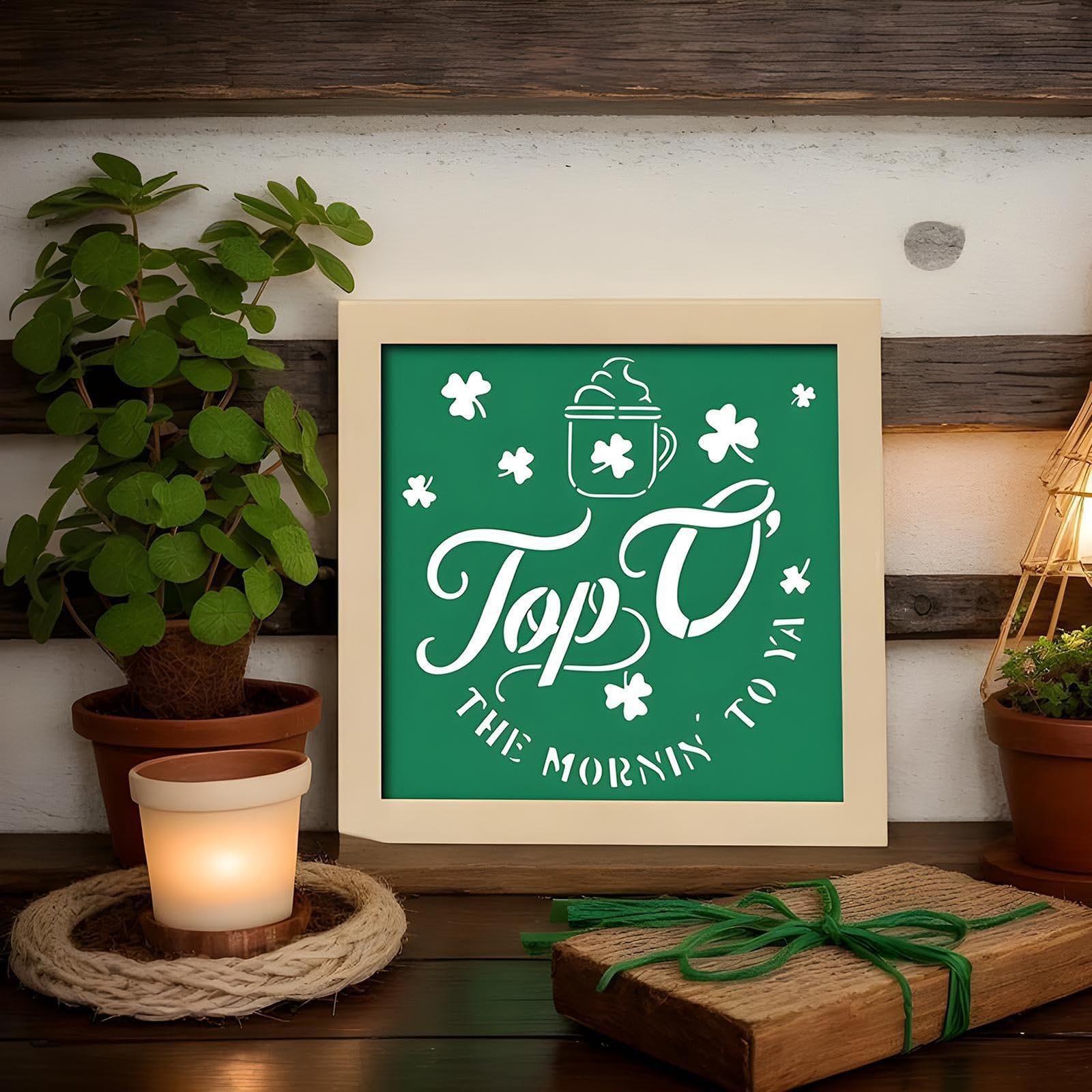 

Настенный декор ко Дню Святого Патрика, набор настенных украшений в деревянной рамке размером 3,5,9x5,9 дюйма, домашний декор для галереи, дома, гостиной One Size