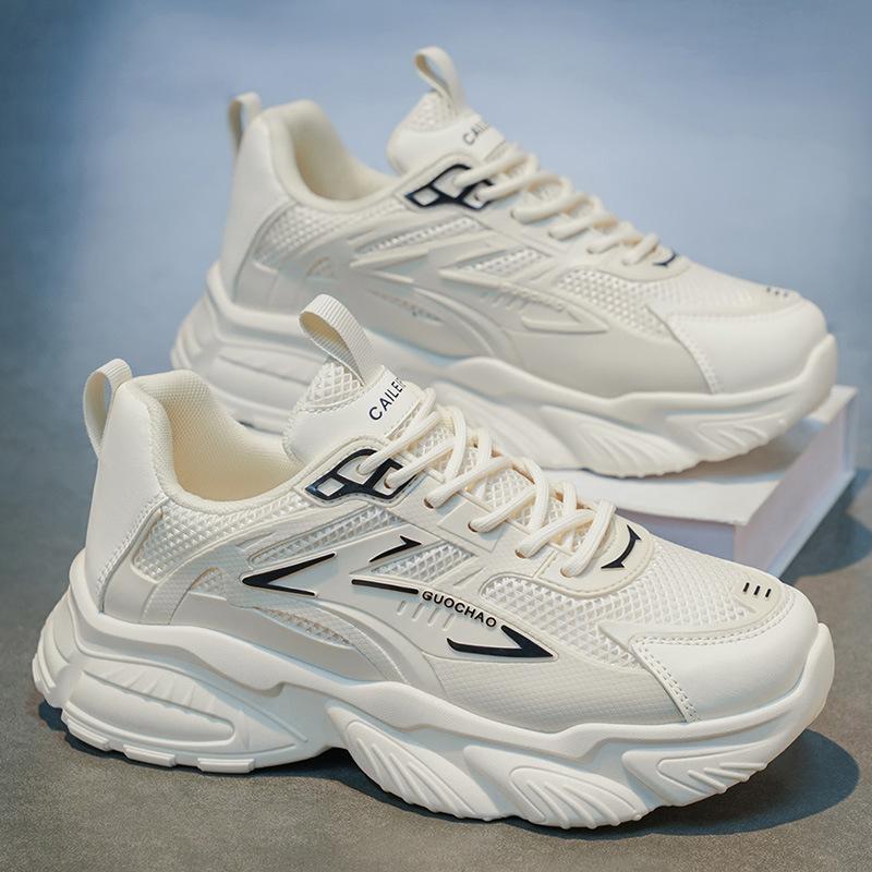 Spring men's shoes new breathable mesh thick-soled shock-absorbing sports shoes men's casual running trendy shoes