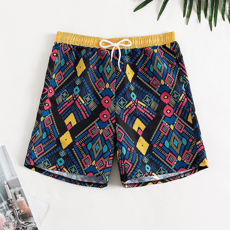 2025 Casual Swimming Trunks Women s Trend New Loose Beach Swimsuit Five-point Hot Seaside Print S