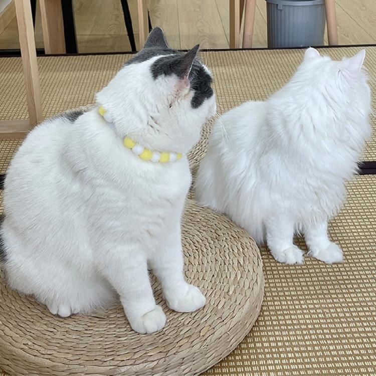 Pack of 5 Plush Pet Collars with Colorful Pompoms for Party Wear Daily Fashion Cats Collar for Festival