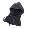 Korean Balaclava Hat for Women Winter Warm Hooded Scarf One Piece Knitted Woolen Hat Ear Protection Pullover Hat