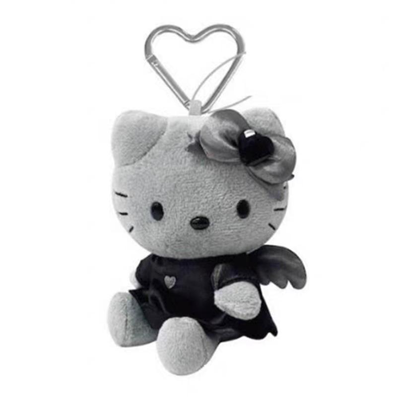 Cute Leopard Print Leather Keychain: Heart Buckle, Long Legged Cat Plush Charm