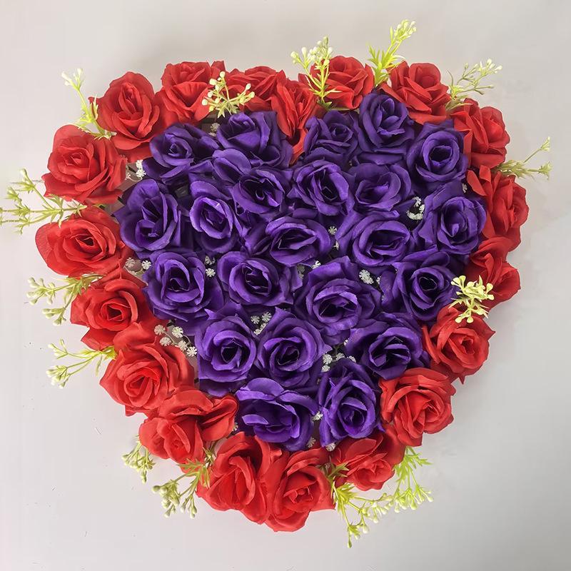 Cross Simulation Rose Heart Wall Decoration for Weddings - Hanging Décor for Home, Wedding Rooms, Cars, and More