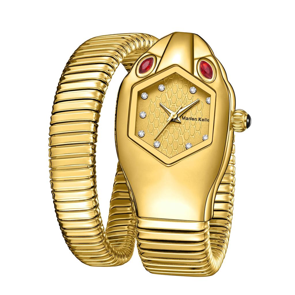 Damen Schlangen Armbanduhr Mode Gold Damen Uhren Luxus Damen Armbanduhren