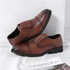Fashion Big Size Mens Formal Genuine Leather Dress Shoes British Stylish Business Dress Men Flats High Quality Brogues Oxford Shoes Men