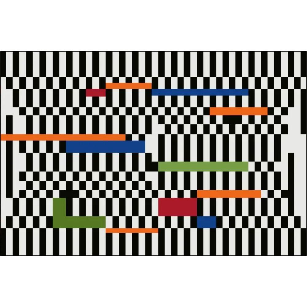 Moderne Teppiche für Wohnzimmer Heimdeko Leichter Luxus Abstrakt Mode Schwarz Weiß Kariert Kunst Schachbrett Schlafzimmer Polyesterteppiche