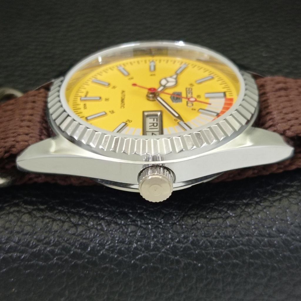 REFURBISHED SEIKO 5 AUTOMATIC 6309A VINTAGE JAPAN MENS YELLOW WATCH A440817-4 Sk-a440817