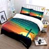 Cross and sunset design. Bedding sets Duvet cover sets Duvet covers Pillowcases(1*Duvet Cover 2*Pillowcases without duvet insert)