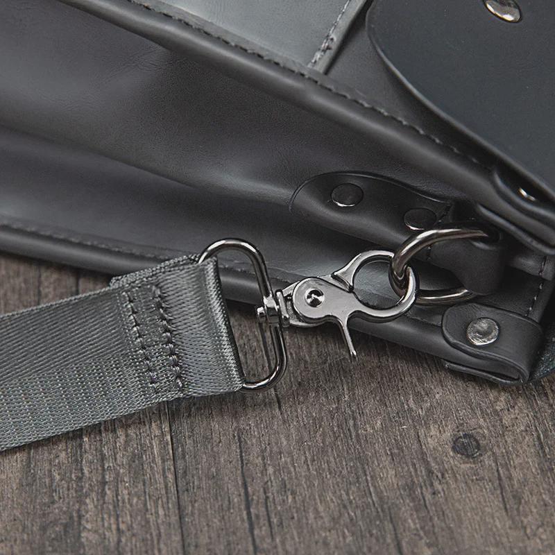 Vintage Crazy Horse Leather Men's Briefcase and Shoulder Bag