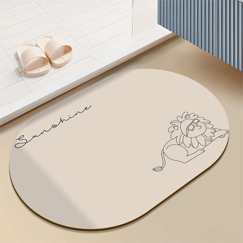Japan JHMO Bathroom Floor Mat Door Toilet Soft Diatom Mud Absorbent Mat Non-slip Quick-drying Foot Mat Door Mat Oval
