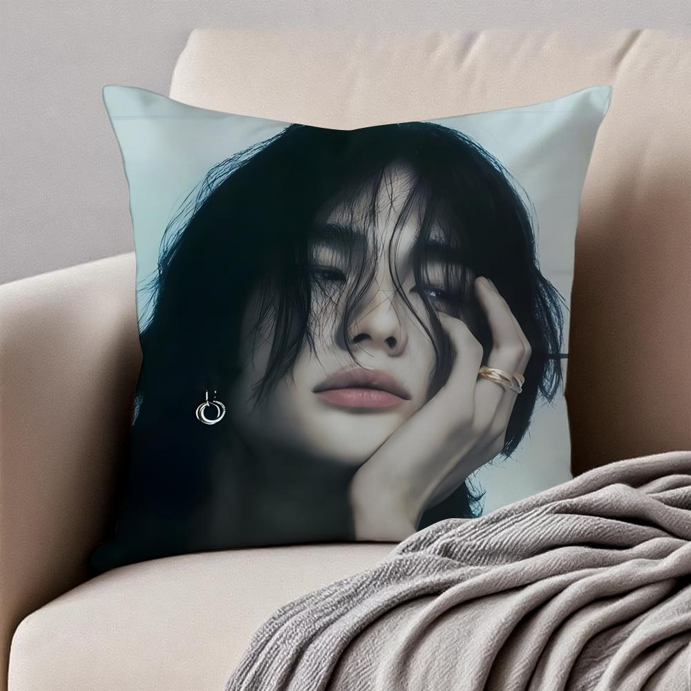 Handsome Kpop Idol HHwang HyunJin Cushion Cover Pillowcase Antidustmite Invisible Zipper Short Plush Sofa Cushion