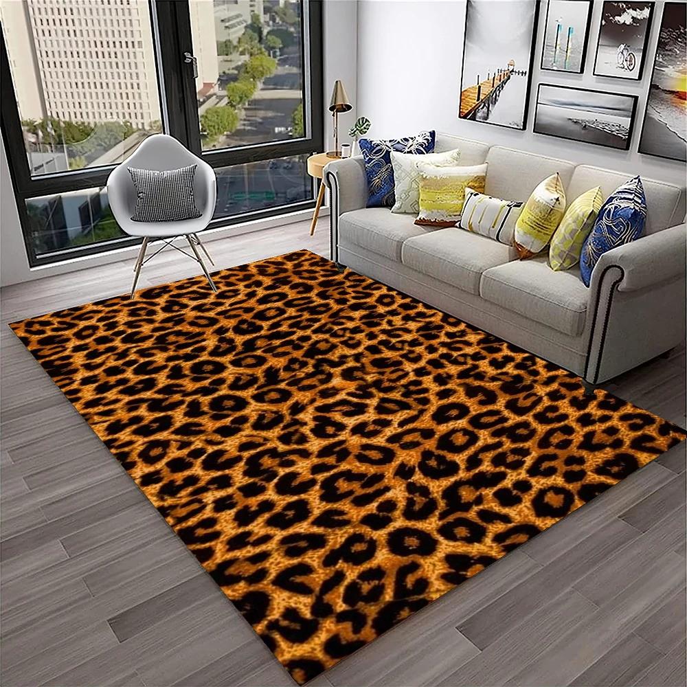 Wild Leopard Stripe Print Series Carpet Rug for Home Living Room Bedroom Sofa Doormat Decor,kid Play Area Rug Non-slip Floor Mat