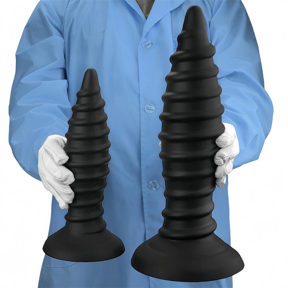 Übergroßer Silikon-Gewinde-Buttplug Dildo Riesen-Analexpander Fisting Masturbator Erwachsenen-Sexspielzeug 18+