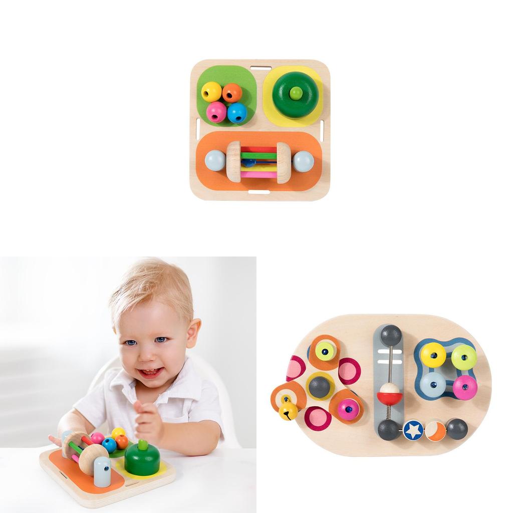 Baby Montessori Holz-Beschäftigungstafel mit Lernbausteinen für Kleinkinder Hand-Auge-Koordination