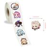 500 Stickers/roll Cartoon Genshin Impact Anime Roll Stickers Kindergarten Reward Color Stickers Creative Hand Tent Tape