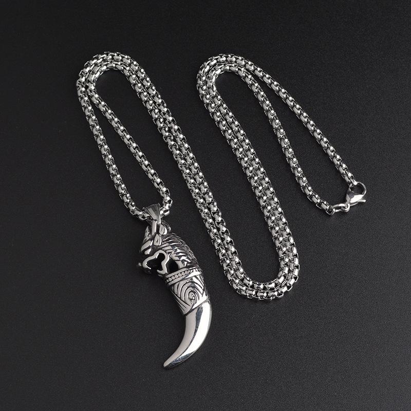 European and American Men's Wolf Tooth Accessories High-end Design Welry Men's Necklace Pendant