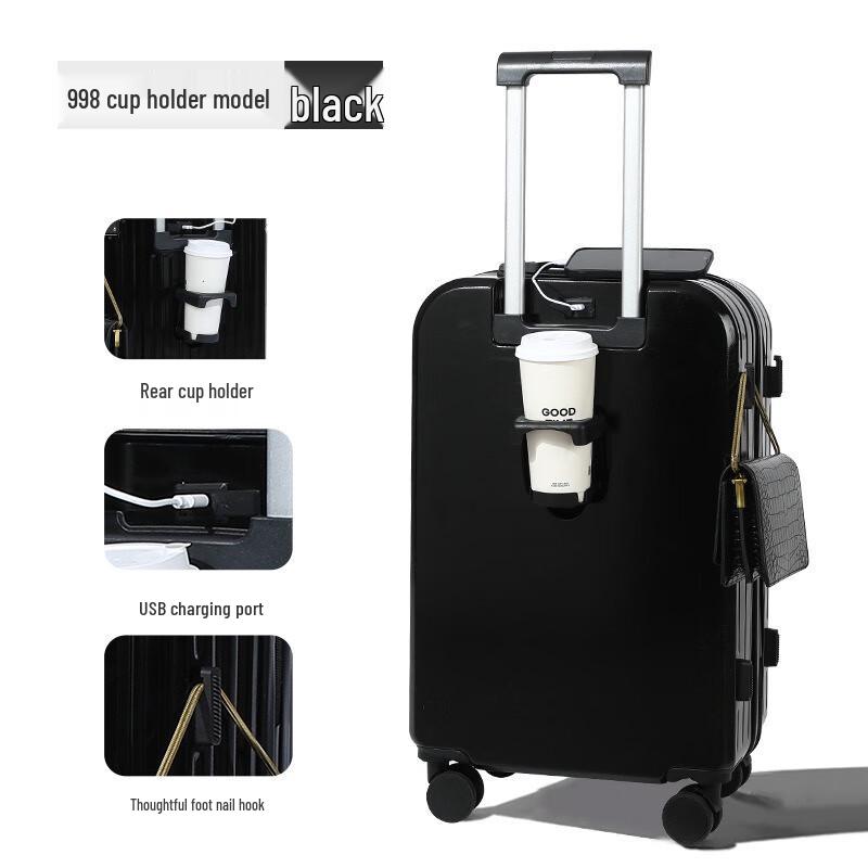 

Huanyu 20-inch Carry-On Suitcase with Cup Holder