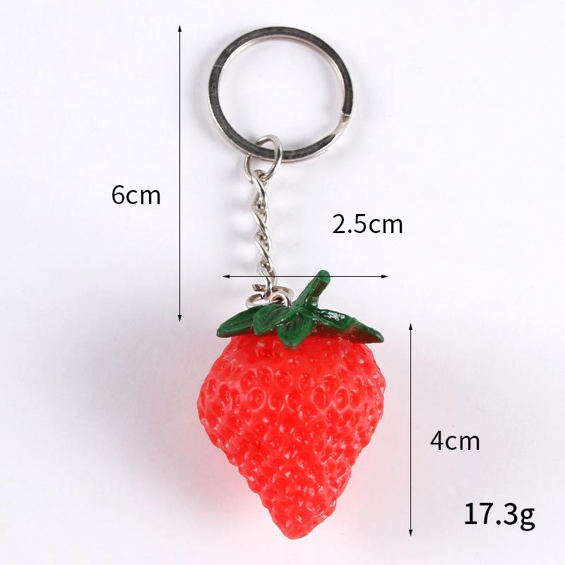 

New Simulated Strawberry Key Chain Creative Food Model Mobile Bag Pendant Key Ring Party Gift Jewelry