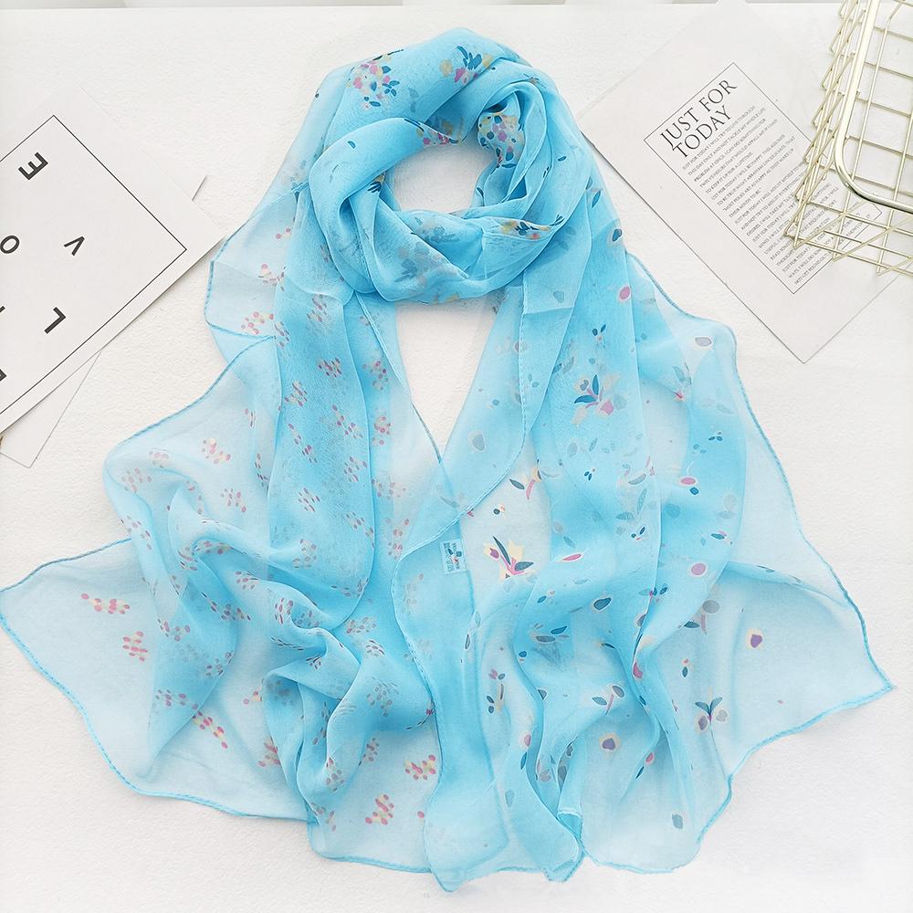 Fashion Silky Georgette Chiffon Scarf Women Long Soft Thin Wrap Scarf Shawl Beach Kerchief Scarves Georgette Scarf Voile Scarf