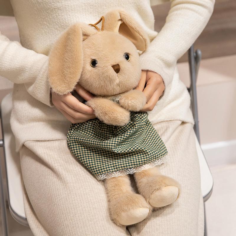 Adorable Cartoon Long Ear Bunny Plush Toy Soft Fluffy Stuffed Animal Doll Cute Present Gift for Kids Nursery Bedroom Home Decor