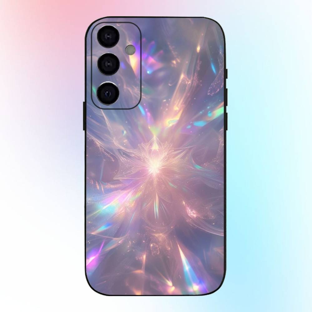 Rainbow Holographic Iridescence Phone Case For Samsung Galaxy A73,A72,A71,A70,A53,A52,A51,Others Soft Black Cover