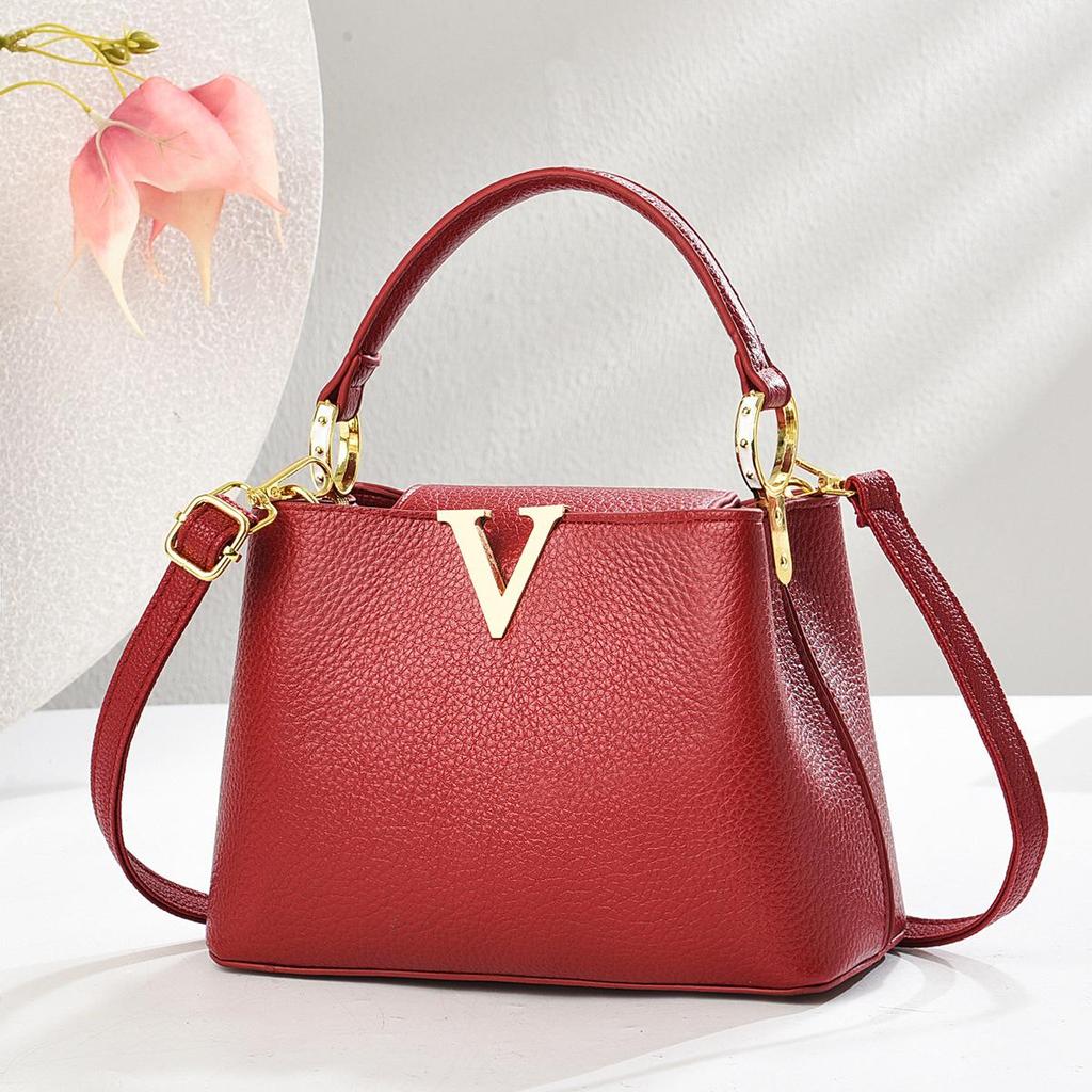 Elegant 2025 Women's Korean Style One-Shoulder Crossbody Bucket Handbag