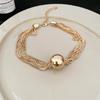 Metallic Round Ball Multi-layer Chain Necklace & Bracelet - High-End Cold Style Jewelry