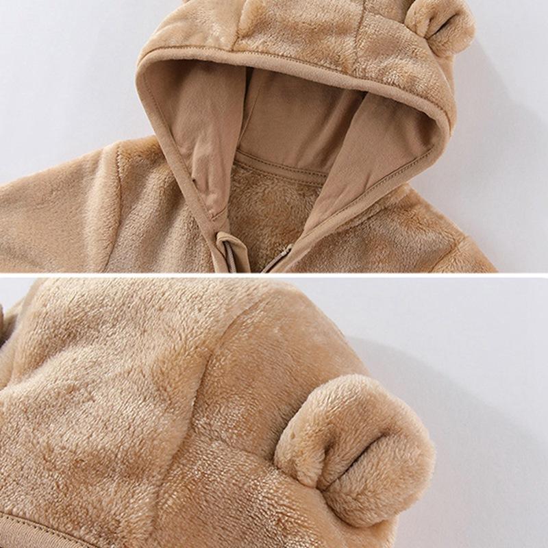 Infant Baby Winter Warm Romper Hooded Bodysuit