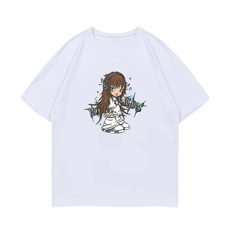2026 Summer Cotton Oversized T-Shirt Soft Breathable Casual Comfortable Graphic Print Funne Printed Tee Unisex Streetwear Top