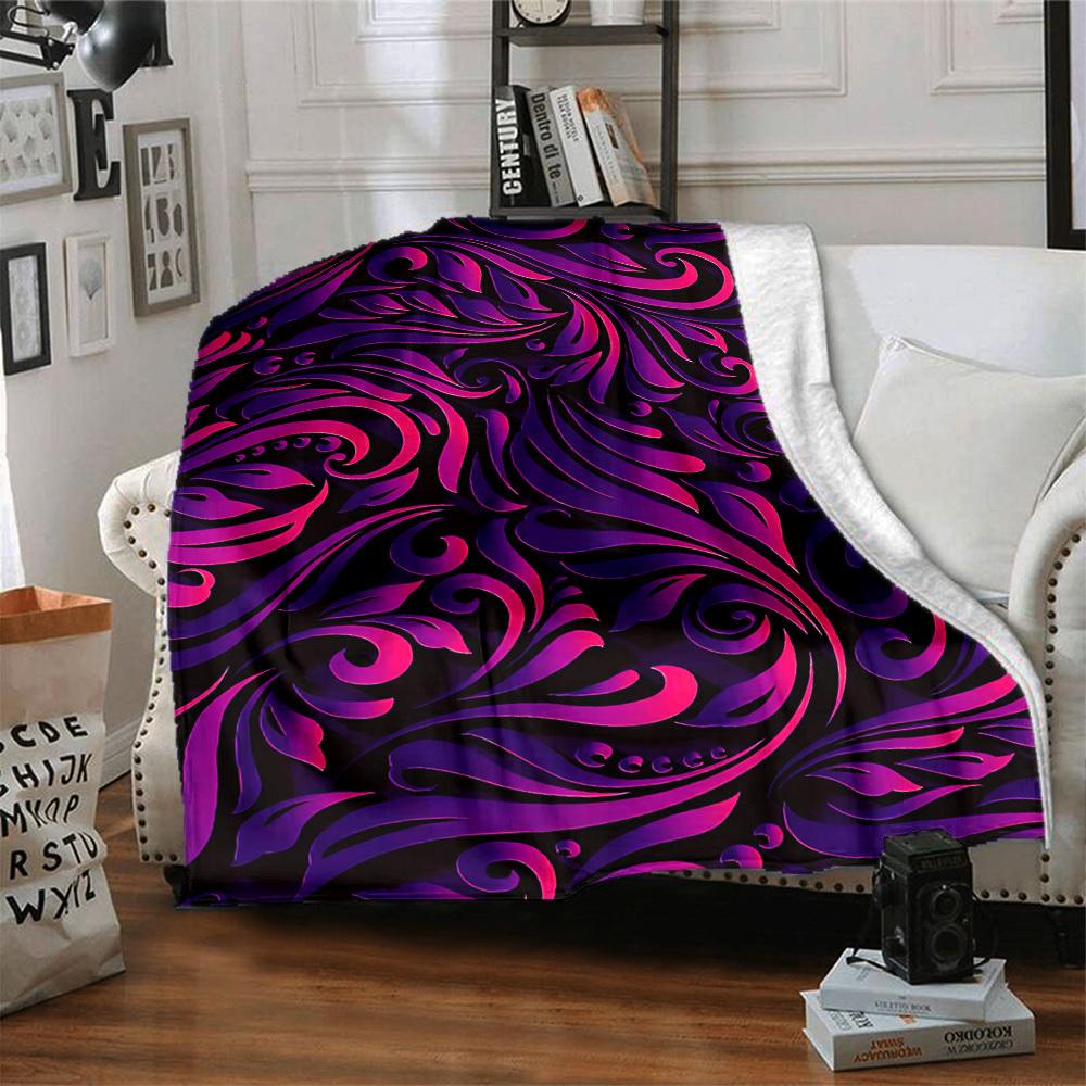 1pc Floral Patterns Blanket, Lightweight Flannel Throw Blanket for Sofa, Bed, Travel, Camping, Living Room, Office, Couch056
