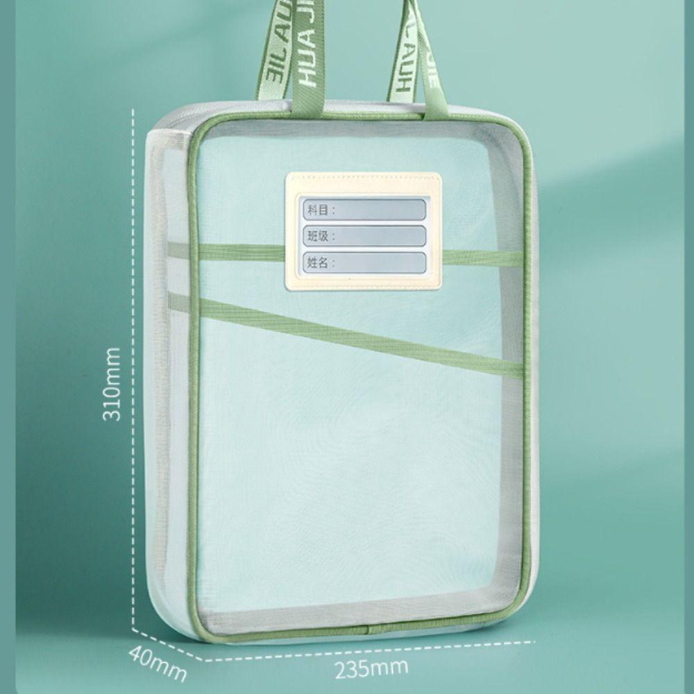Thickened Test Paper Storage Bag Mesh Stationery Organizer Pouch School Office Supplies