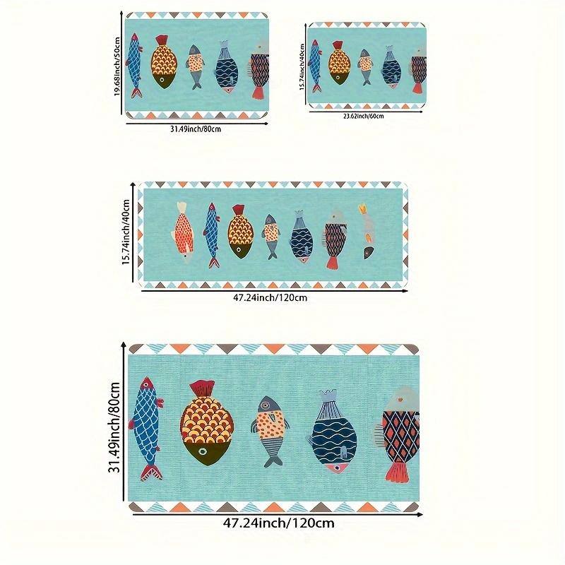 

VIKAMA 2PC Cute Fish Carpet Fresh Doormat Soft Welcome Mat Kitchen Rug Rug For Bedroom Carpet For Live Room Home Decor 40X60CM (1.3X2FT