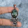 Round Labradorite Stone Copper Unique Anniversary Wedding Electroformed Pendant VP-16