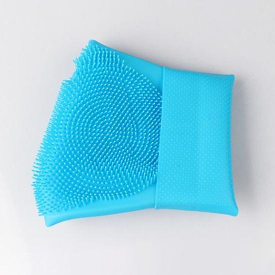 Pet Grooming Gloves Heat Resistant Silicone Dog Washing Gloves with High-Density Teeth Five Finger Design Cat Hair Remover for Massaging Bathing
