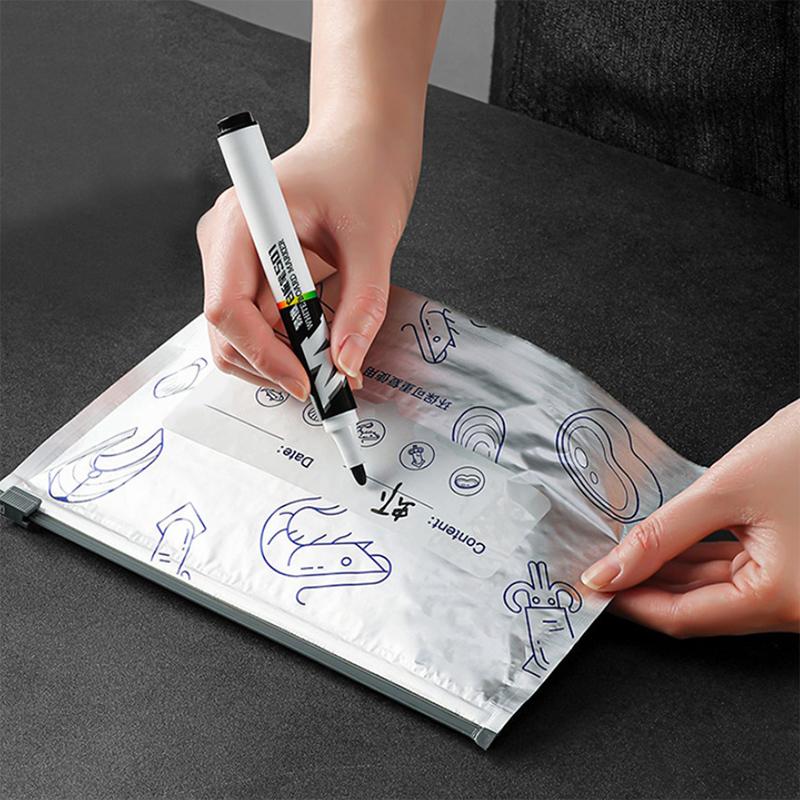 10 Pcs/Bag Leakproof Freezer Safe Kitchen Fresh Bag Large Capacity Aluminum Foil Food Bag Fresh-Keeping Reusable Zip Lock Bag