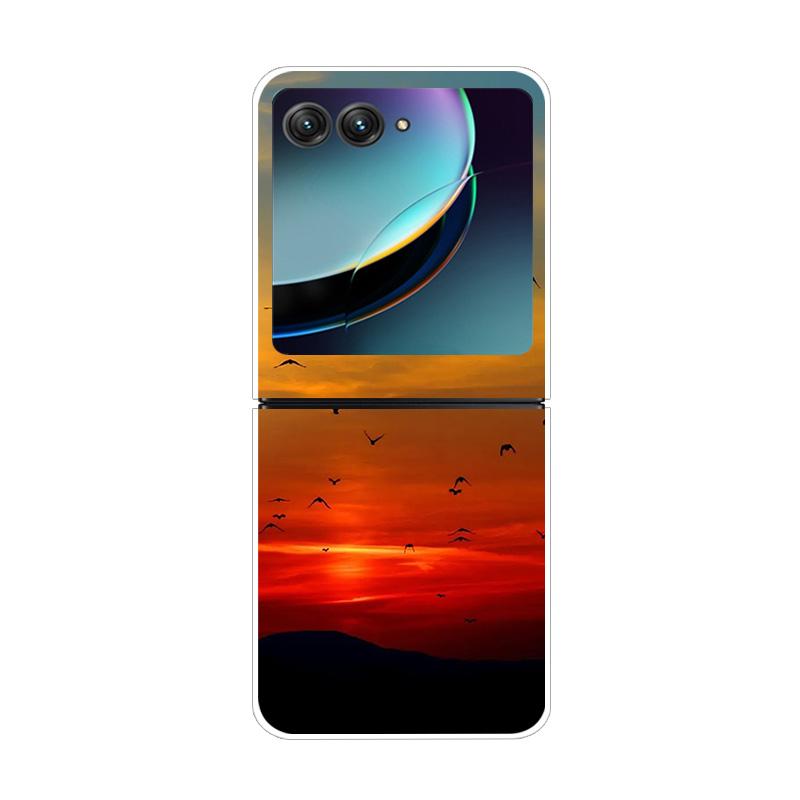 For Moto Razr40 Ultra 5G Case Plastic Wolf Lion Marble PC Hard Back Covers for Motorola Razr 40 Ultra Razr+ Razr4 2023 Capa