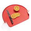 TPU Non Slip D Shaped Cutting Board Double Sided Red Chopping Board Anti Bacterial Kitchen Board