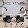Belt LED Head-mounted Magnifying Glass with Light, Rechargeable Head-mounted Magnifying Glass 8X/15X/23X Optical Magnifying Glass with Lenses, for