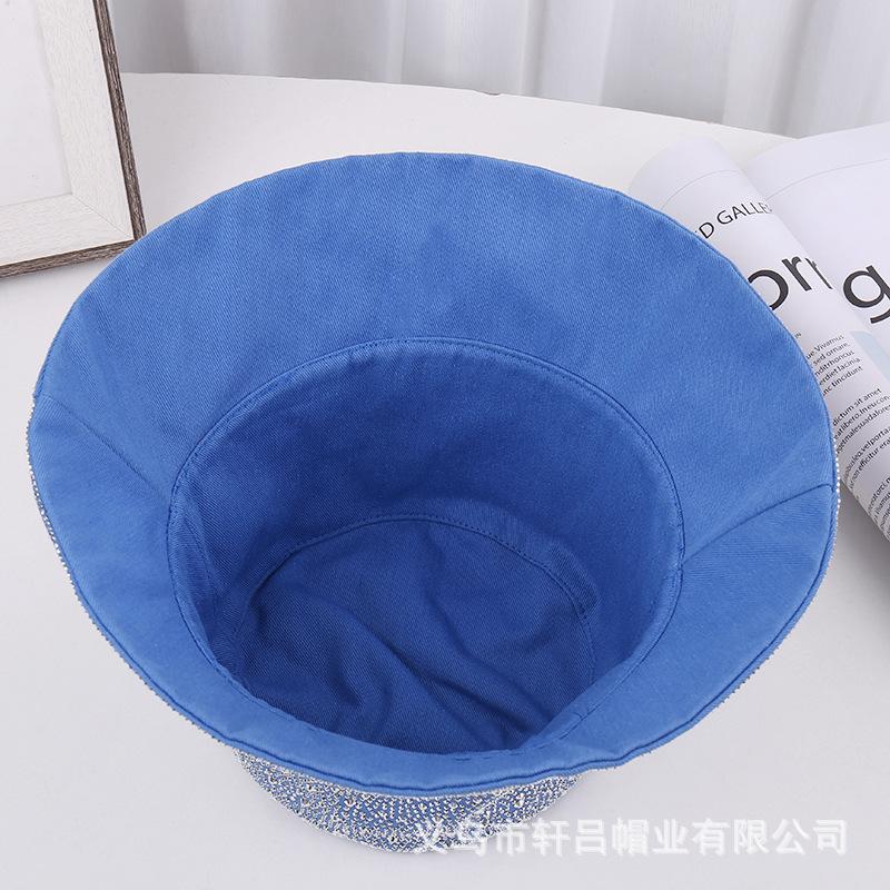 European and American Trendy Brand Foreign Gas Full Diamond Flat Top Fisherman Hat Children Heavy Industry Light Luxury Fashion Show Face Small Sunscr